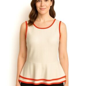 Bar III Front Row sleeveless peplum mid back triangular open Top, Size L